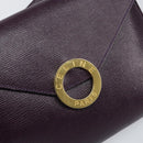 CELINE Circle Shoulder Bag Leather Purple Gold Auth 159845V-15