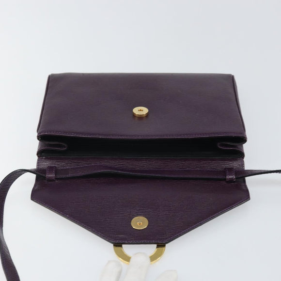 CELINE Circle Schultertasche Leder Lila Gold Auth 159845V