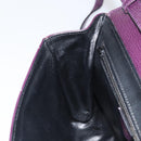 CELINE Circle Shoulder Bag Leather Purple Gold Auth 159845V-20
