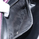 CELINE Circle Shoulder Bag Leather Purple Gold Auth 159845V-22