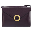 CELINE Circle Schultertasche Leder Lila Gold Auth 159845V-13