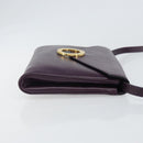 CELINE Circle Schultertasche Leder Lila Gold Auth 159845V-3