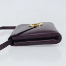 CELINE Circle Schultertasche Leder Lila Gold Auth 159845V-4