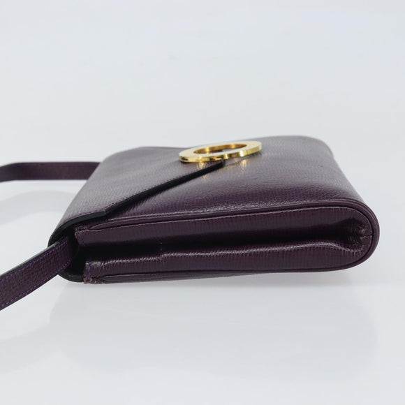 CELINE Circle Schultertasche Leder Lila Gold Auth 159845V