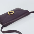 CELINE Circle Shoulder Bag Leather Purple Gold Auth 159845V-6