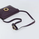 CELINE Circle Schultertasche Leder Lila Gold Auth 159845V-7
