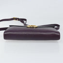 CELINE Circle Shoulder Bag Leather Purple Gold Auth 159845V-9