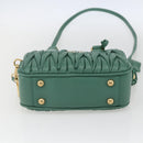 Miu Miu Matelasse Arkady Hand Bag Leather 2way Gold Light green Auth 159849SAM-5