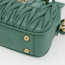 Miu Miu Matelasse Arkady Hand Bag Leather 2way Gold Light green Auth 159849SAM-16