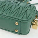 Miu Miu Matelasse Arkady Hand Bag Leather 2way Gold Light green Auth 159849SAM-18