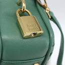Miu Miu Matelasse Arkady Hand Bag Leather 2way Gold Light green Auth 159849SAM-9