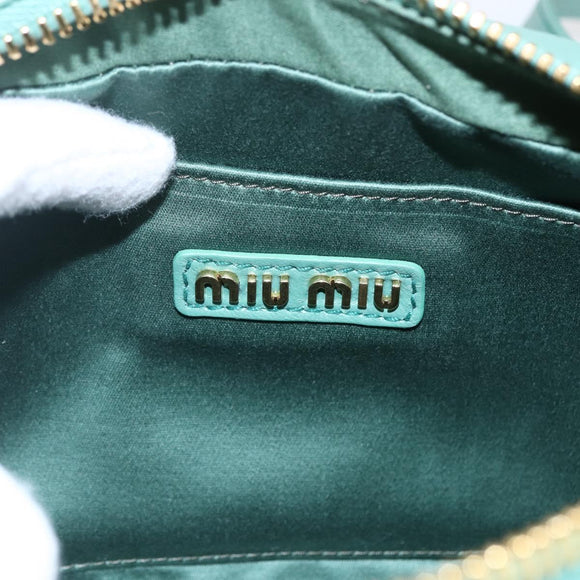 Miu Miu Matelasse Arkady Hand Bag Leather 2way Gold Light green Auth 159849SAM