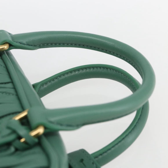 Miu Miu Matelasse Arkady Hand Bag Leather 2way Gold Light green Auth 159849SAM