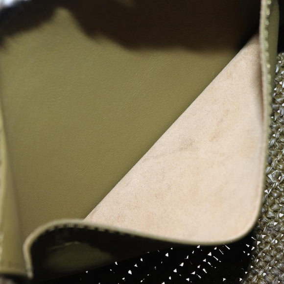 LOEWE Ora Medium Chain Shoulder Bag Raffia 2way Khaki Gold Auth 159851SAV