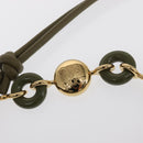 LOEWE Ora Medium Chain Shoulder Bag Raffia 2way Khaki Gold Auth 159851SAV-8