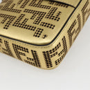 FENDI Zucca Canvas Mini Baguette Shoulder Bag Gold Auth 159852SM-17