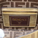 FENDI Zucca Canvas Mini Baguette Shoulder Bag Gold Auth 159852SM-18