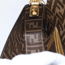 FENDI Zucca Canvas Mini Baguette Shoulder Bag Gold Auth 159852SM-20