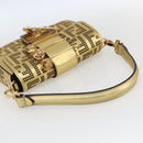 FENDI Zucca Canvas Mini Baguette Shoulder Bag Gold Auth 159852SM-7