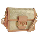 LOUIS VUITTON Monogram Laminated Jacquard Daufine MINI Gold M22826 Auth159872SAM-1