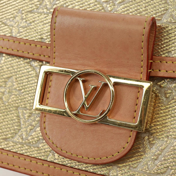 LOUIS VUITTON Monogram Laminated Jacquard Daufine MINI Gold M22826 Auth159872SAM