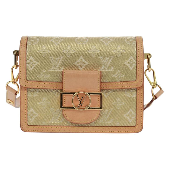 LOUIS VUITTON Monogram Laminated Jacquard Daufine MINI Gold M22826 Auth159872SAM