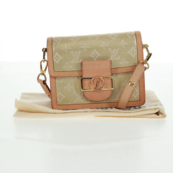 LOUIS VUITTON Monogram Laminated Jacquard Daufine MINI Gold M22826 Auth159872SAM
