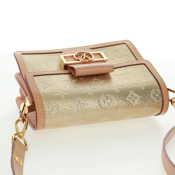 LOUIS VUITTON Monogram Laminated Jacquard Daufine MINI Gold M22826 Auth159872SAM