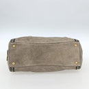 PRADA Hand Bag Leather 2way Beige Gold Auth 159876-11