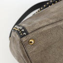 PRADA Hand Bag Leather 2way Beige Gold Auth 159876-15