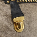 PRADA Hand Bag Leather 2way Beige Gold Auth 159876-17