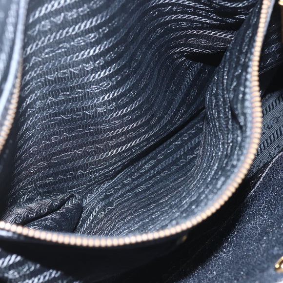 PRADA Hand Bag Leather 2way Beige Gold Auth 159876