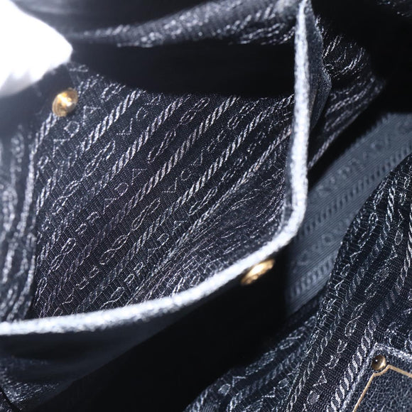 PRADA Hand Bag Leather 2way Beige Gold Auth 159876