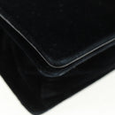 PRADA Chain Shoulder Bag Velor Black Gold Auth 159877SAV-15