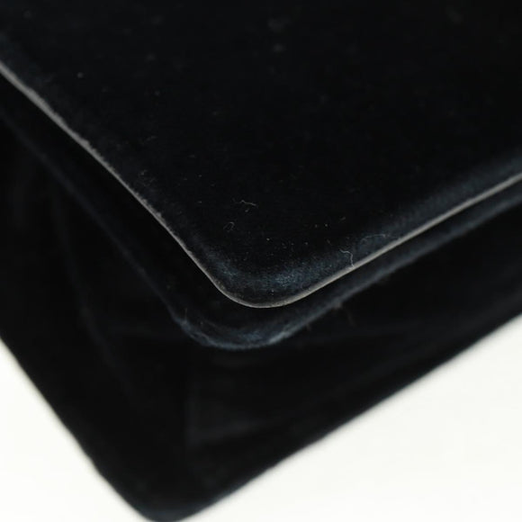 PRADA Chain Shoulder Bag Velor Black Gold Auth 159877SAV