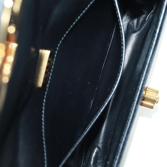 PRADA Chain Shoulder Bag Velor Black Gold Auth 159877SAV