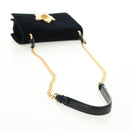 PRADA Chain Shoulder Bag Velor Black Gold Auth 159877SAV-7