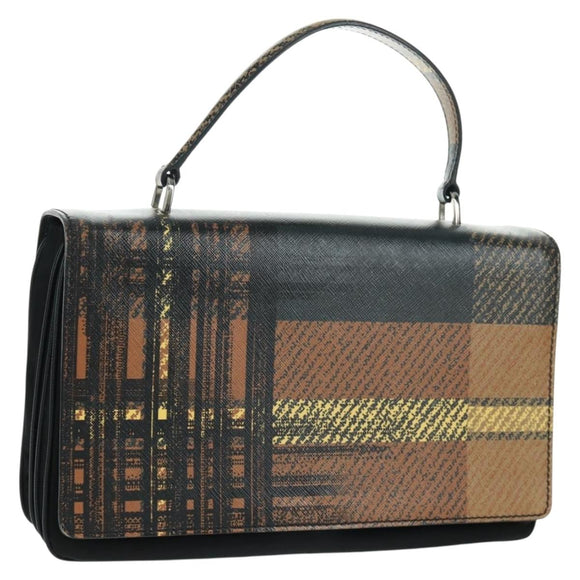 PRADA Hand Bag Nylon Black Silver Auth 159878V