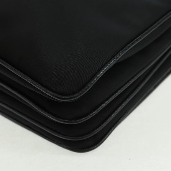 PRADA Hand Bag Nylon Black Silver Auth 159878V