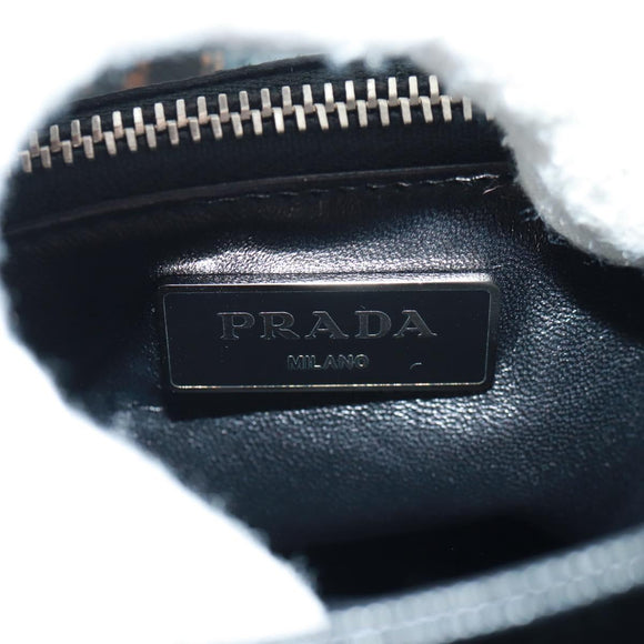 PRADA Hand Bag Nylon Black Silver Auth 159878V