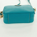 PRADA Shoulder Bag Safiano leather Turquoise Blue Gold Auth 159879SAV-11