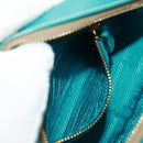 PRADA Shoulder Bag Safiano leather Turquoise Blue Gold Auth 159879SAV-24