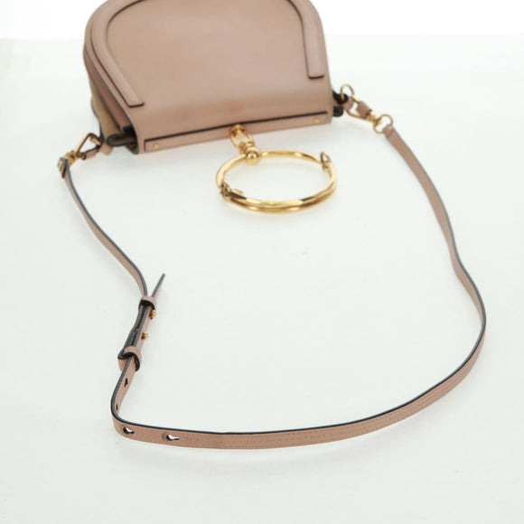 Chloe Nile Handtasche Leder 2way Pink Gold Auth 159884V