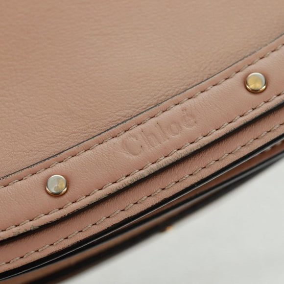 Chloe Nile Hand Bag Leather 2way Pink Gold Auth 159884V