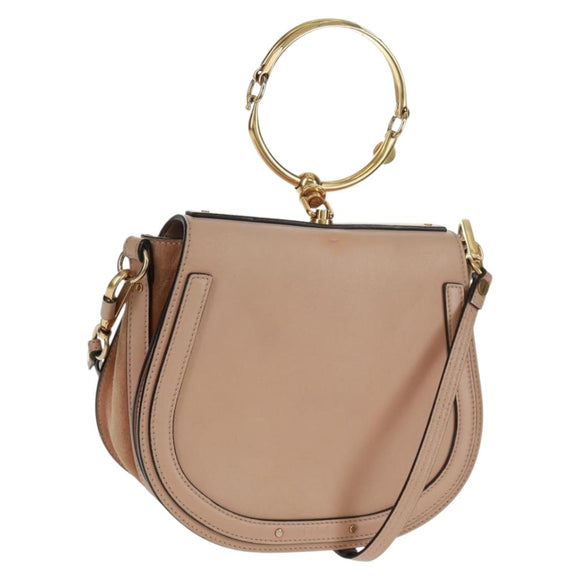 Chloe Nile Handtasche Leder 2way Pink Gold Auth 159884V