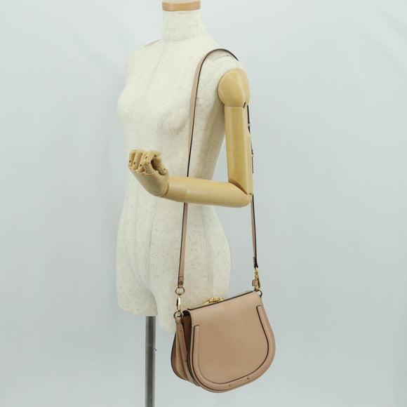 Chloe Nile Handtasche Leder 2way Pink Gold Auth 159884V