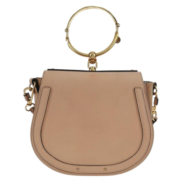 Chloe Nile Handtasche Leder 2way Pink Gold Auth 159884V
