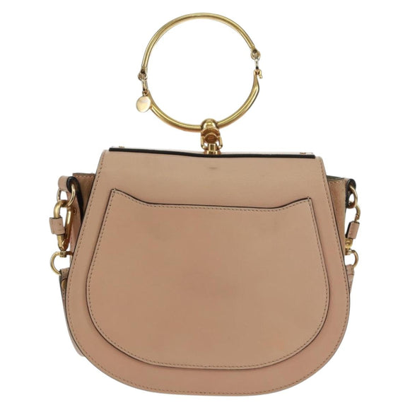 Chloe Nile Handtasche Leder 2way Pink Gold Auth 159884V