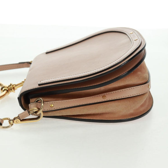 Chloe Nile Handtasche Leder 2way Pink Gold Auth 159884V