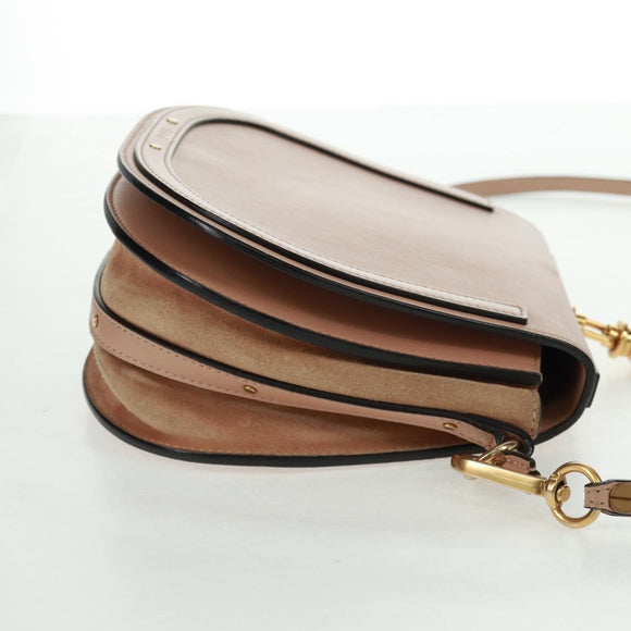 Chloe Nile Handtasche Leder 2way Pink Gold Auth 159884V